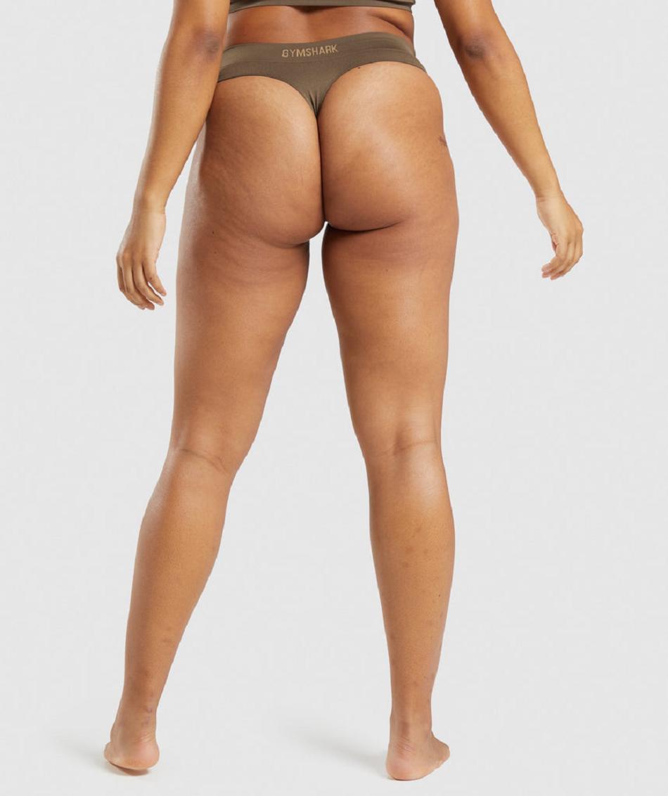 Tanga Gymshark Seamless Mujer Marrones | CO 2970RVD